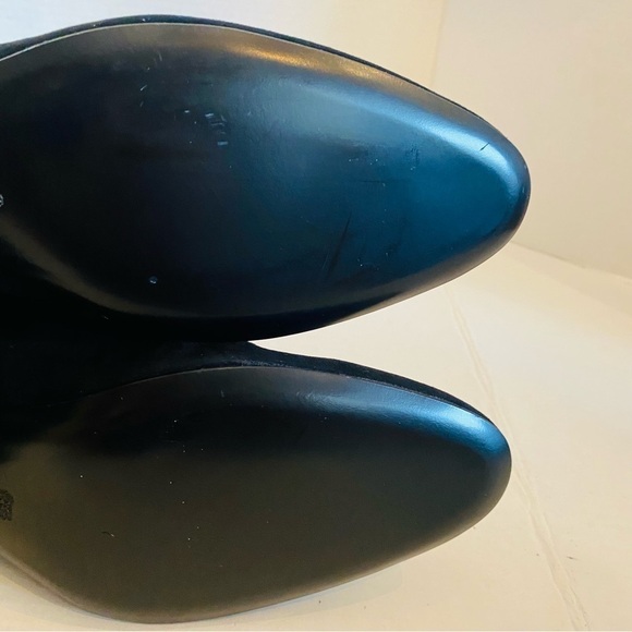 BRUNO MAGLI Vinny Suede Ankle Booties Made in ITALY Block Heel Black Size 12 NEW - Picture 11 of 16